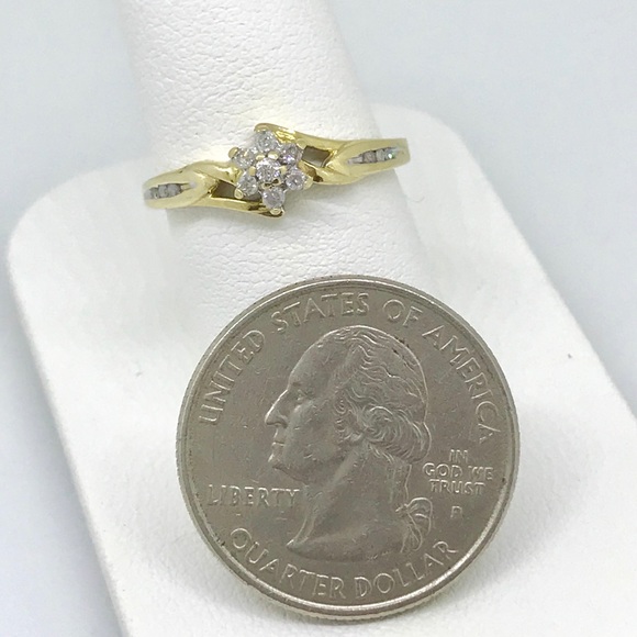 .24 ctw real diamonds 10kt yellow gold ring - Picture 2 of 7